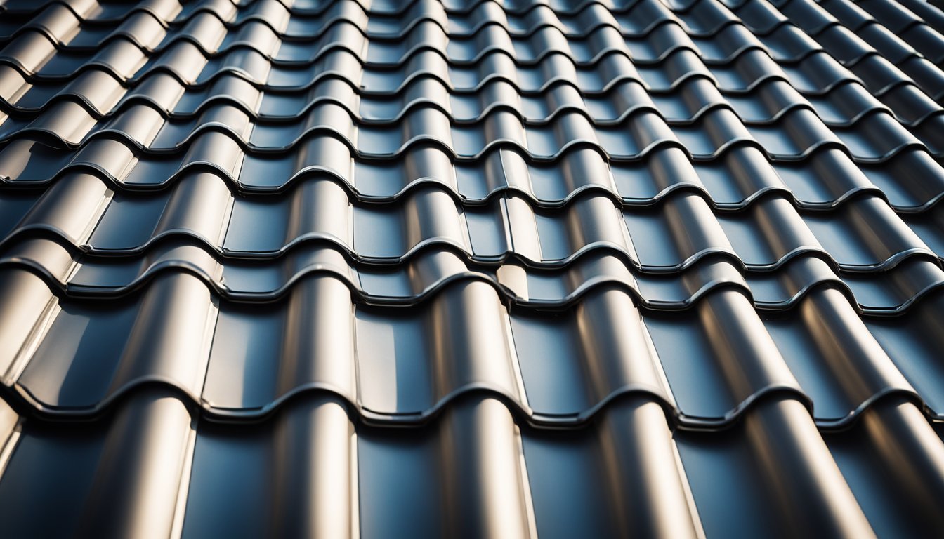 A modern metal roof shines under the UK sun, showcasing various roofing options and their durability