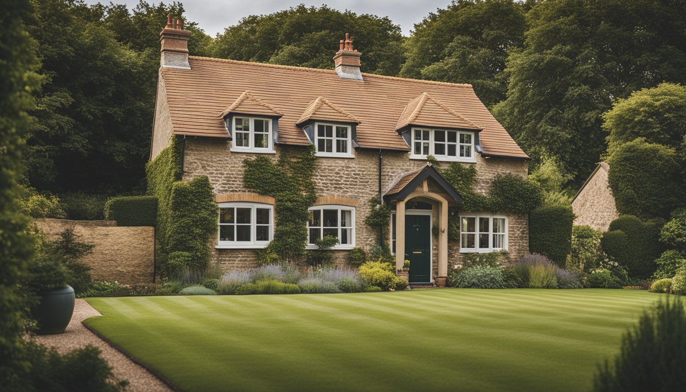 A traditional UK home with a sustainable and efficient roofing design, featuring timeless architectural elements